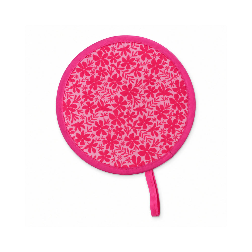 K&Co. Lagoon Series Compact Fan - FUCHSIA TROPIC FLORAL